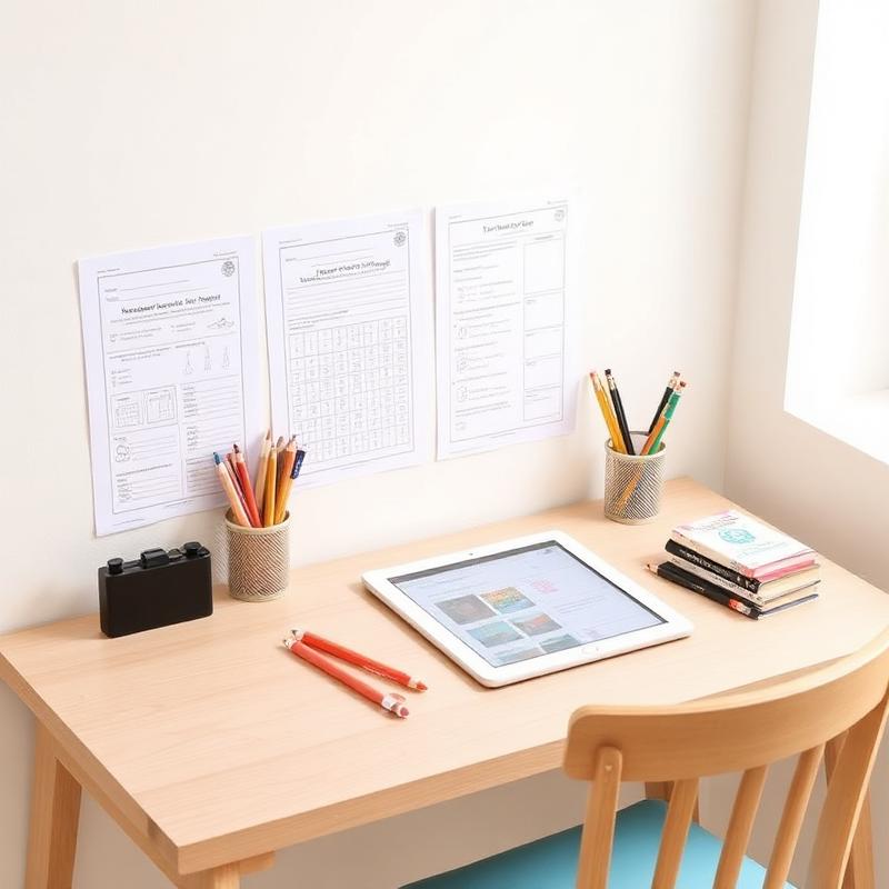 Mesa de estudos organizada